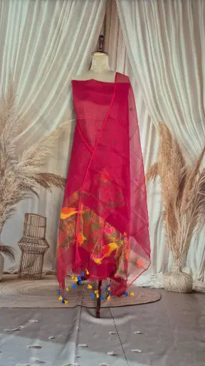 Magenta Paithani Suit set